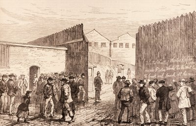 The Unemployed of London: Inscription on the Gates, West India Docks, from 
